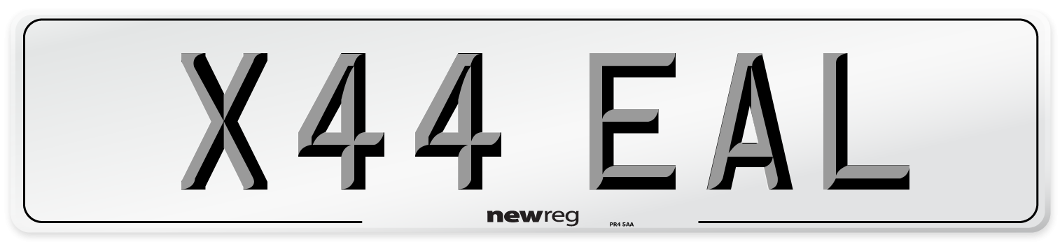 X44 EAL Number Plate from New Reg